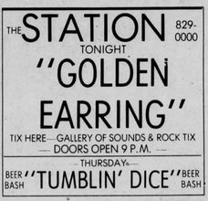 Show photo Golden Earring on stage Wilkes-Barre - The Station show May 16 1984